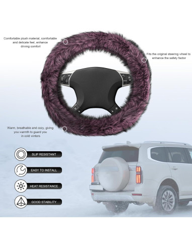 Cubierta de Volante Peluda SHMZK 38 cm Microfibra Rosa