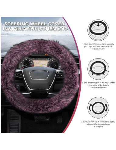 Cubierta de Volante Peluda SHMZK 38 cm Microfibra Rosa