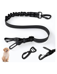Cinturón de Seguridad para Perros WUGAUWOR 3 en 1 Ajustable 50-90 cm