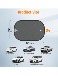 Sombrillas para Ventanas de Auto DETALLESAVER 48.3x30.5cm 4 Pzas 2