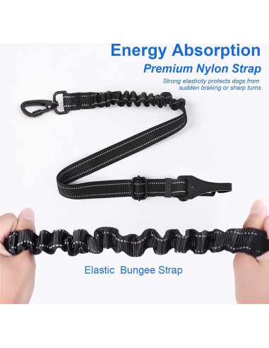 Cinturón de Seguridad para Perros WUGAUWOR 3 en 1 Ajustable 50-90 cm