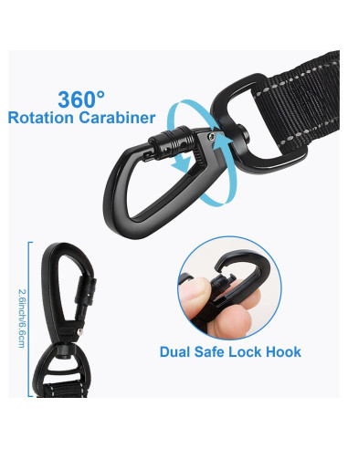 Cinturón de Seguridad para Perros WUGAUWOR 3 en 1 Ajustable 50-90 cm