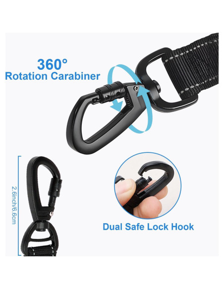 Cinturón de Seguridad para Perros WUGAUWOR 3 en 1 Ajustable 50-90 cm