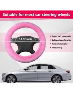 Cubierta de Volante de Lana de Cordero Suvnie 38 cm Rosa 2