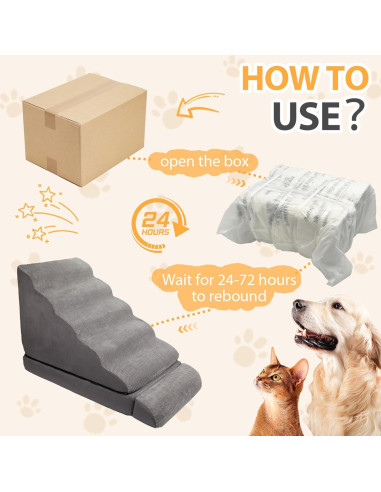 Escaleras para Perros A.FATI 6 Pasos Antideslizantes 76.2 cm