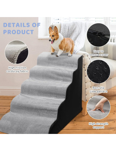 Escalera para Perros LitaiL de 62 cm 5 Pasos para Camas Altas Escalera para Perros LitaiL de 62 cm 5 Pasos para Camas Altas