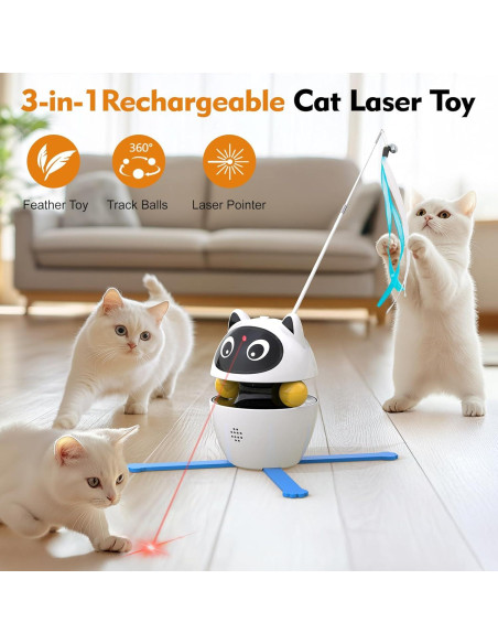 Juguete láser para gatos Kemi 3 en 1 recargable automático