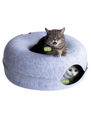 Cueva para Gatos CATTASAURUS Peekaboo Grande Gris Claro