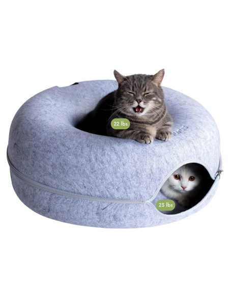 Cueva para Gatos CATTASAURUS Peekaboo Grande Gris Claro