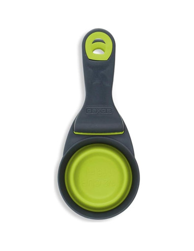 Cucharón Plegable Klip Dexas para Mascotas 1/2 Taza Gris/Verde