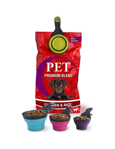 Cucharón Plegable Klip Dexas para Mascotas 1/2 Taza Gris/Verde