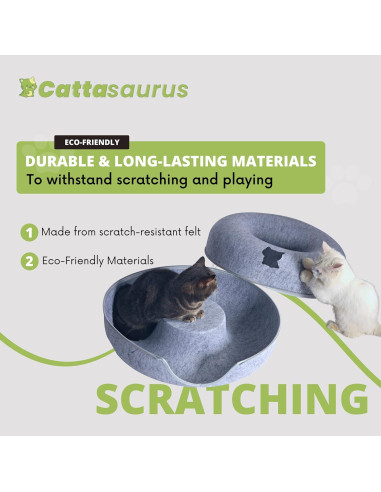 Cueva para Gatos CATTASAURUS Peekaboo Grande Gris Claro