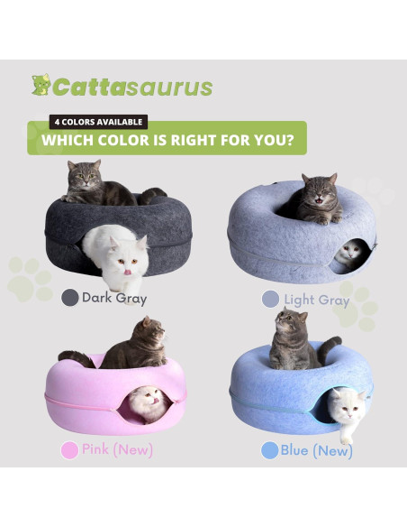 Cueva para Gatos CATTASAURUS Peekaboo Grande Gris Claro