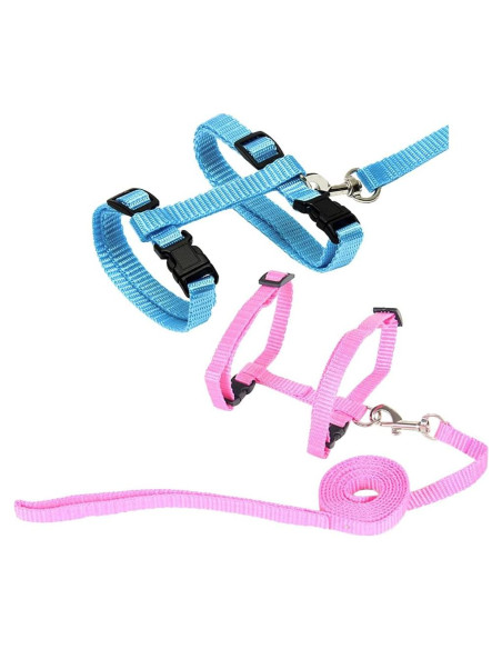 Arnés Ajustable para Mascotas UUYYEO 2 Pcs Rosa y Azul Claro