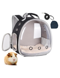 Mochila portátil para mascotas LAIRIES con bolsa y correa negra