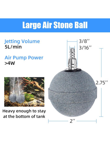 Piedra de Aire AQUANEAT 5.08 cm Difusor de Oxígeno 2 Piezas