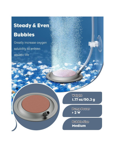 Piedra de aire Pawfly 6.86 cm para acuarios con ventosas