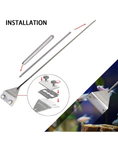 Raspador de Acuario HOTOOLME 65 cm Acero Inoxidable 10 Cuchillas 2