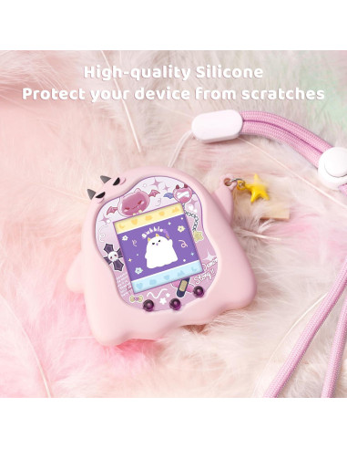 Funda de Silicona BUBBLELOGUS para Tamagotchi Uni - Rosa