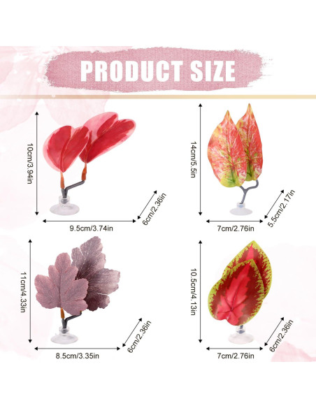 Juego de 4 Hamacas de Hoja para Betta Lyreh - Rojo