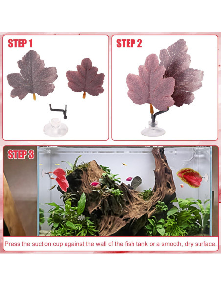 Juego de 4 Hamacas de Hoja para Betta Lyreh - Rojo