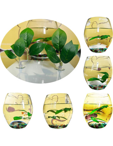 Hoja de Pescado AncBace para Acuario Verde 3 Pcs Decoración