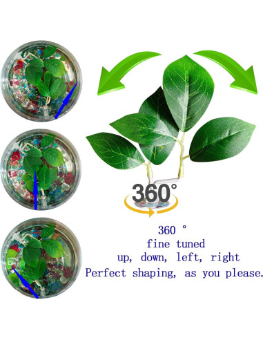 Hoja de Pescado AncBace para Acuario Verde 3 Pcs Decoración