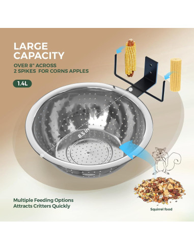 Alimentador para Ardillas Ofasixx de Metal 21.6 cm con Picos