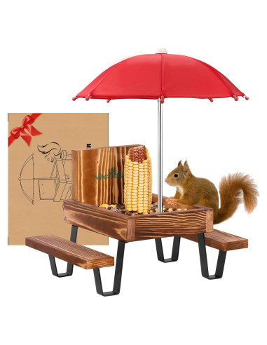 Alimentador de Ardillas MIXXIDEA de Madera 30x20x37 cm