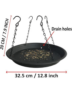 Bandeja Colgante para Comedero de Aves AUXPhome 32.5 cm 2