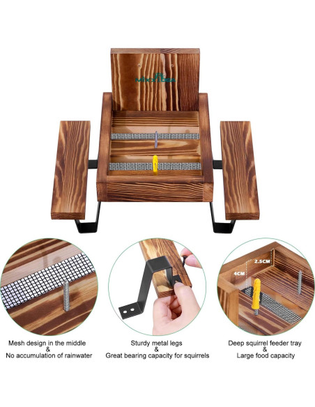 Alimentador de Ardillas MIXXIDEA de Madera 30x20x37 cm