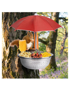 Comedero de Metal para Ardillas Dealsgogo - 1.47L, Plegable