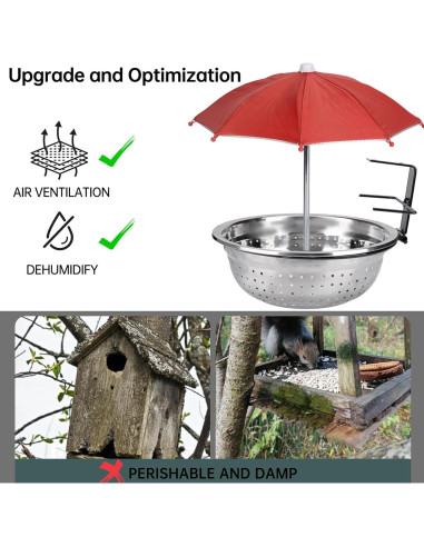 Comedero de Metal para Ardillas Dealsgogo - 1.47L, Plegable