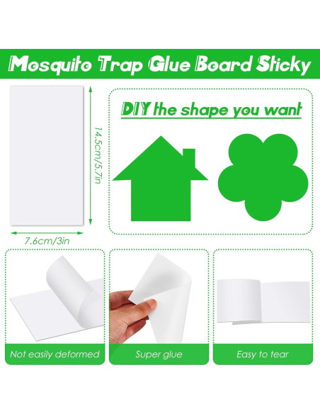 40 Tarjetas Adhesivas Kittmip para Trampas de Insectos 14.5x7.6cm