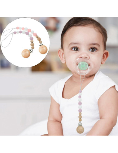 18 Clips de Chupete de Madera para Bebés - Accesorios Seguros