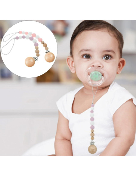 18 Clips de Chupete de Madera para Bebés - Accesorios Seguros