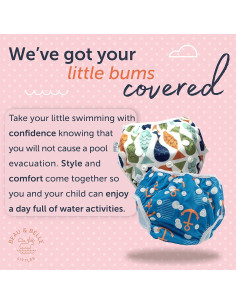 Pañales de natación reutilizables Beau & Belle - Ajustables N-5 2