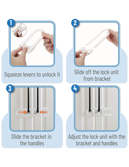 Cerraduras para Gabinetes Bates, 8 Piezas, Ajustables, Seguridad Niños Cerraduras para Gabinetes Bates, 8 Piezas, Ajustables, Seguridad Niños