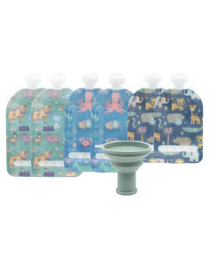Bolsas de Comida Reutilizables WeeSprout 6 Piezas Animales