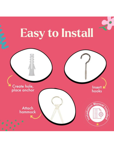 Hamaca de Macramé Lilly para Almacenamiento de Peluches - Blanco