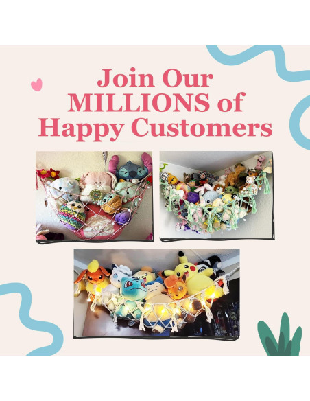 Hamaca de Macramé Lilly para Almacenamiento de Peluches - Blanco Hamaca de Macramé Lilly para Almacenamiento de Peluches - Blanco