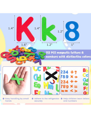 Juego de Letras y Números Magnéticos LovesTown 112 PCS