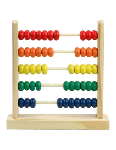 Ábaco de Madera Sealive para Niños 3-5 Años - 50 Bolas Multicolores