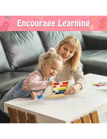 Ábaco de Madera Sealive para Niños 3-5 Años - 50 Bolas Multicolores