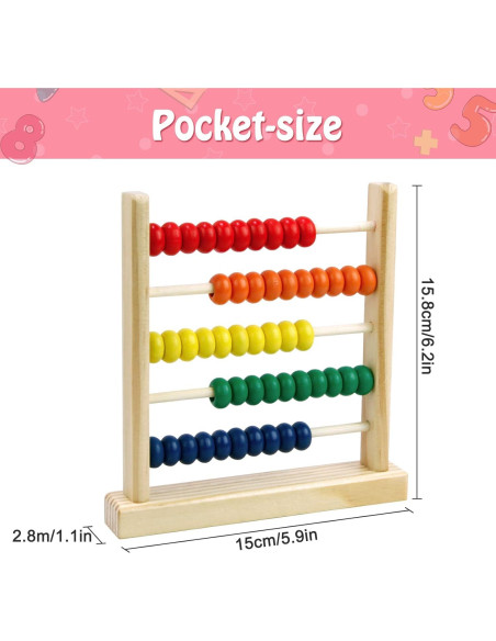 Ábaco de Madera Sealive para Niños 3-5 Años - 50 Bolas Multicolores