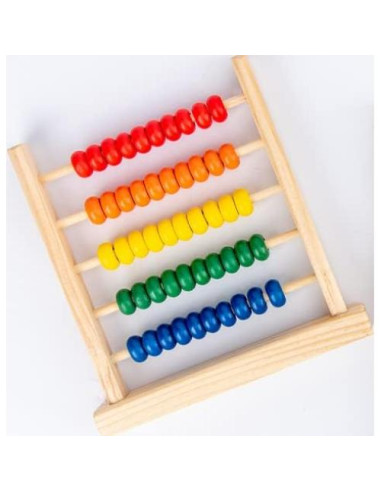 Ábaco de Madera Sealive para Niños 3-5 Años - 50 Bolas Multicolores