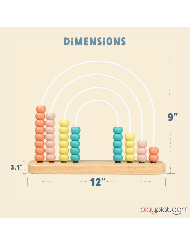 Ábaco de Madera Play Platoon para Niños 1-3 Años Boho