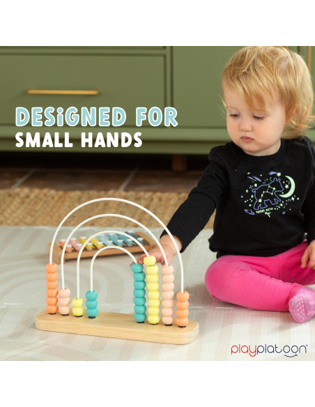 Ábaco de Madera Play Platoon para Niños 1-3 Años Boho Ábaco de Madera Play Platoon para Niños 1-3 Años Boho