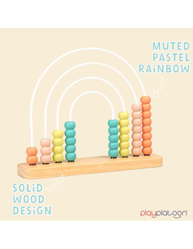 Ábaco de Madera Play Platoon para Niños 1-3 Años Boho