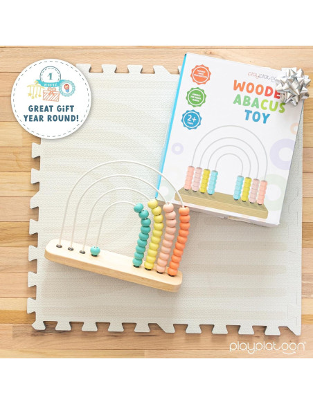 Ábaco de Madera Play Platoon para Niños 1-3 Años Boho Ábaco de Madera Play Platoon para Niños 1-3 Años Boho